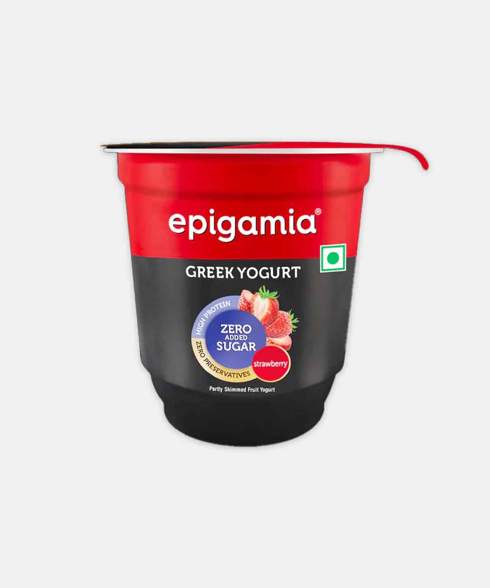 Epigamia Greek Yoghurt Strawberry No Added Sugar 110 Gm