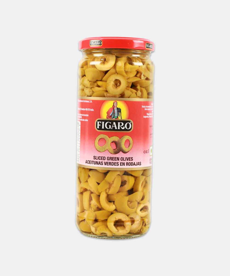 FIGARO GREEN OLIVES SLICED 450 GM