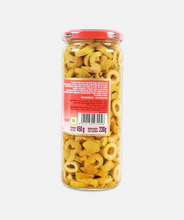 FIGARO GREEN OLIVES SLICED 450 GM