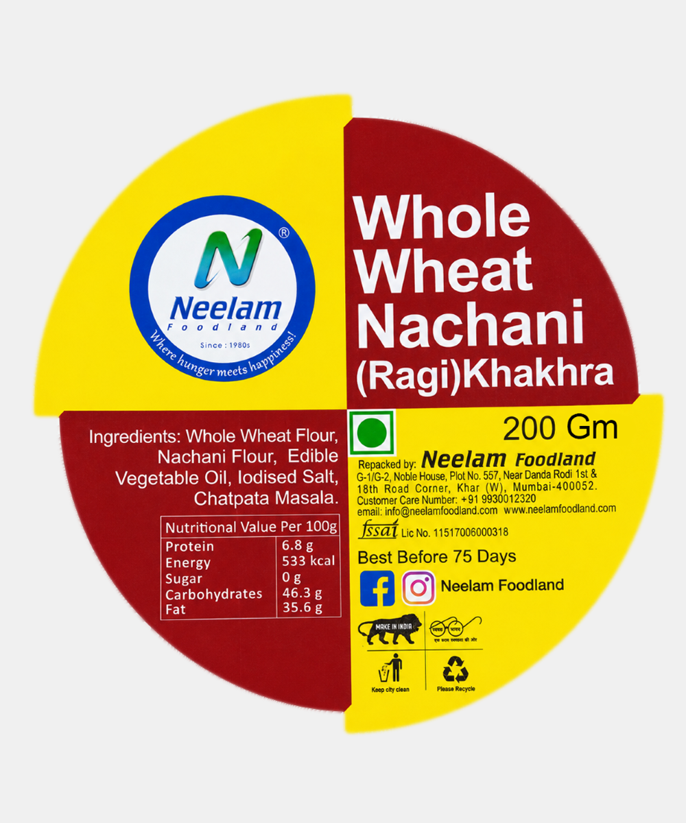 Whole Wheat Nachani Khakhra Mini 200 Gm