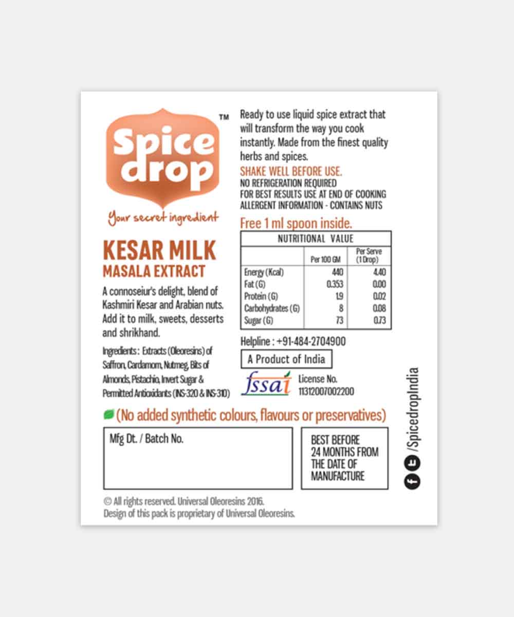 Spice Drop Kesar Milk Extract 20 Ml