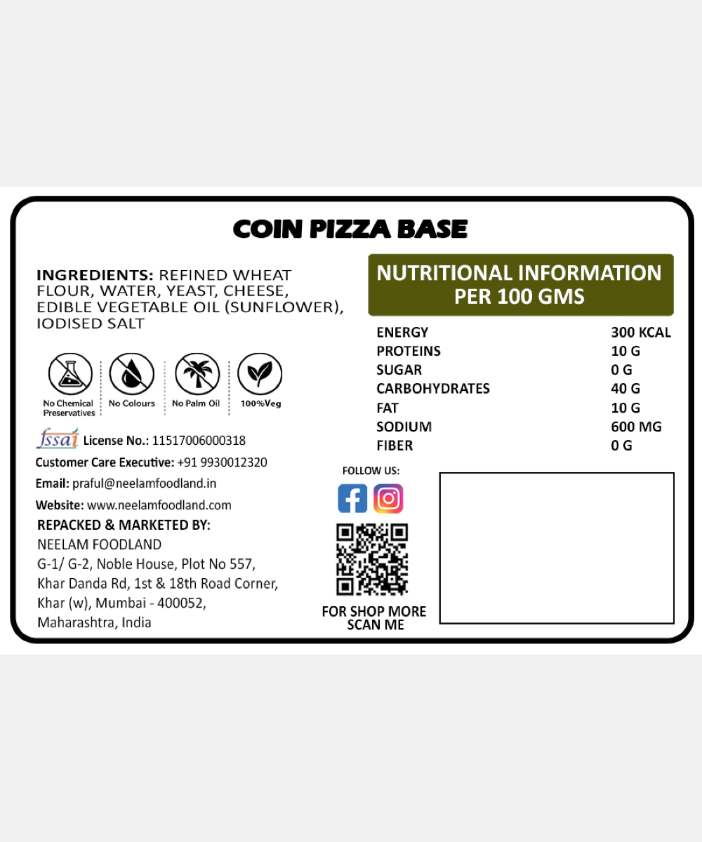 Coin Pizza Base 12 Pc