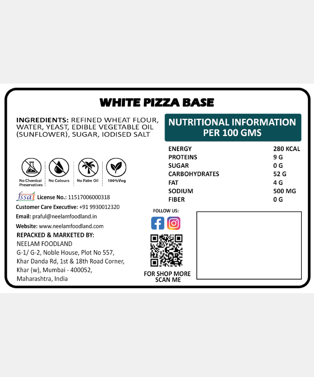 White Pizza Bread Thin 2 Pc