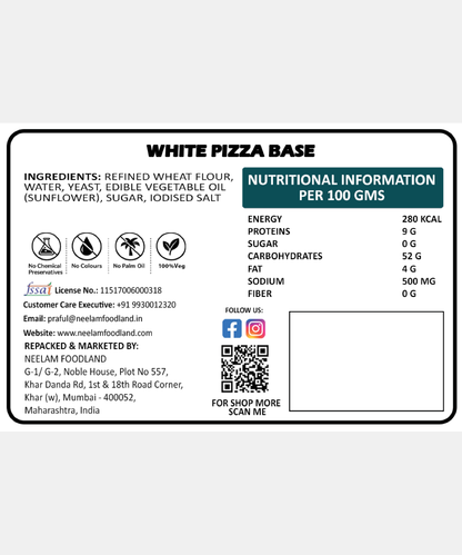 White Pizza Bread Thin 2 Pc