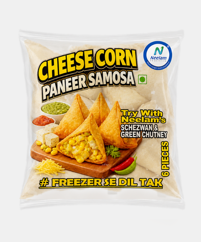 Cheese Corn Paneer Samosa 6 Pieces