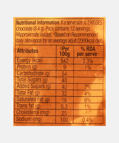 Hersheys Kisses Almonds 100.8 Gm