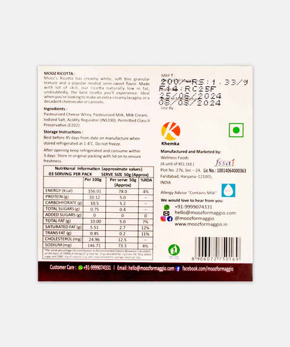 Mooz Ricotta Cheese 150 Gm