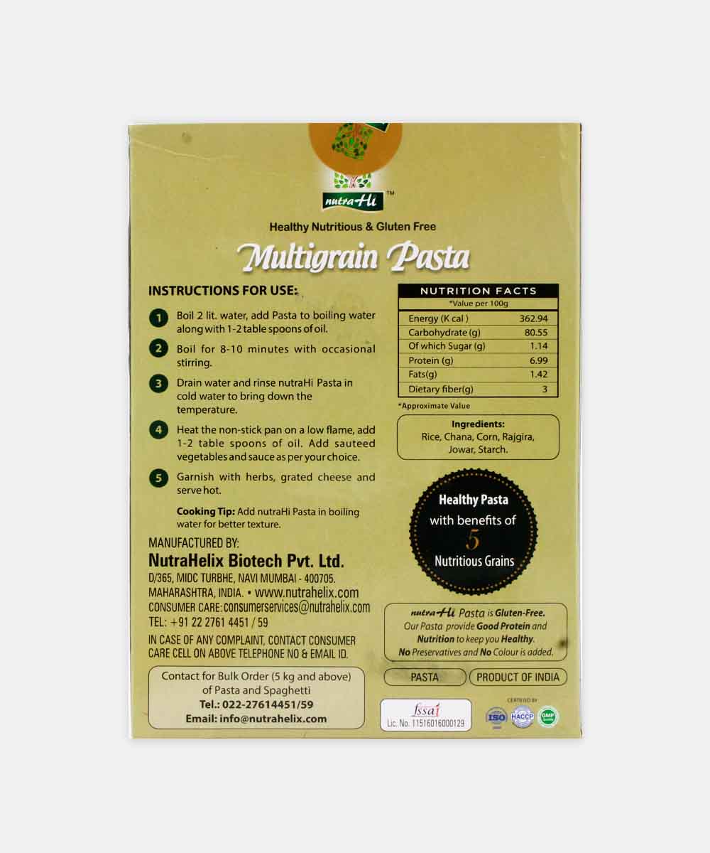 Nutra Hi Gluten Free Multigrain Pasta 250 Gm