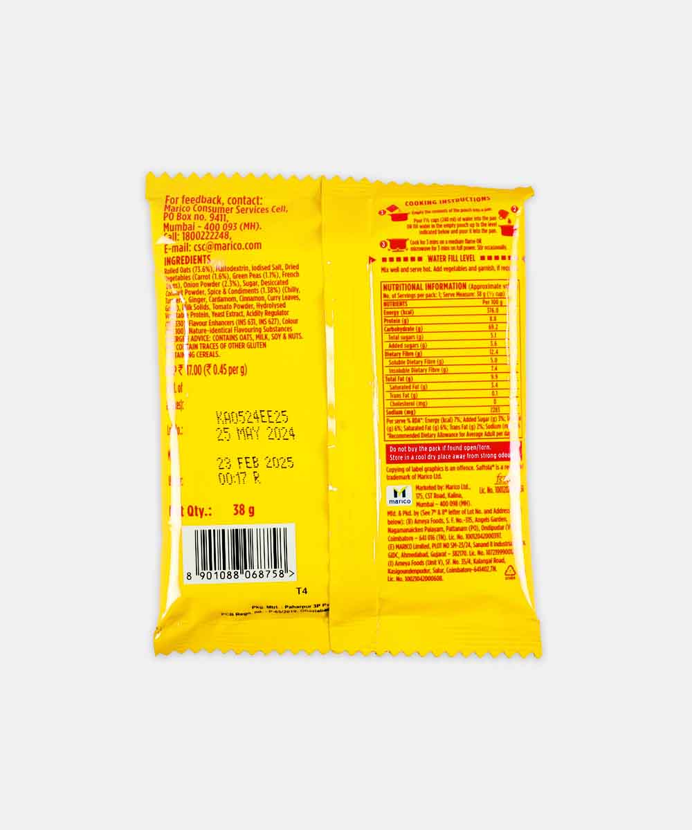 Saffola Masala Oats Veggie Twist 38 Gm