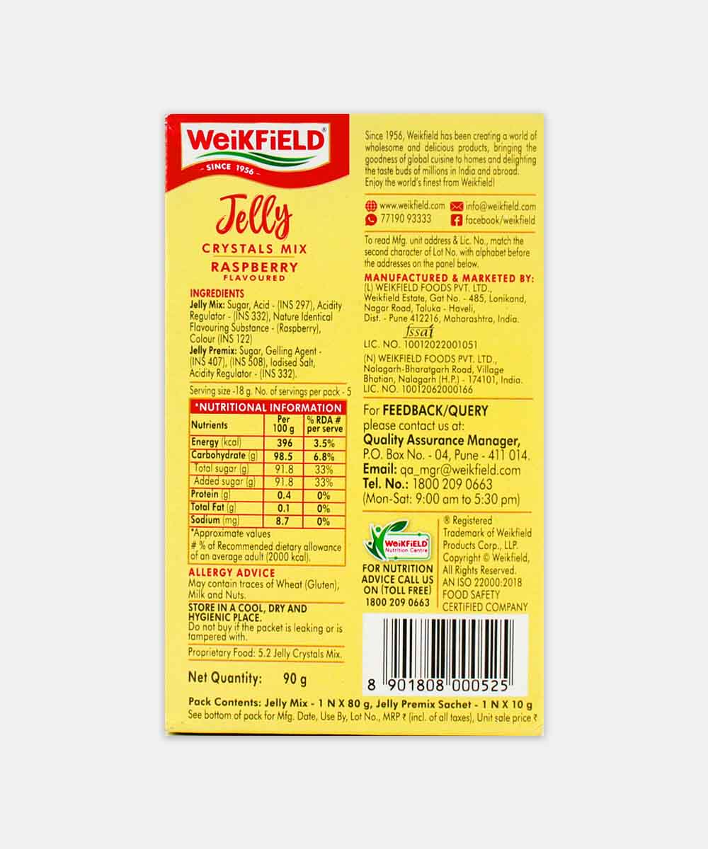 Weikfield Jelly Crystal Raspberry 90 Gm