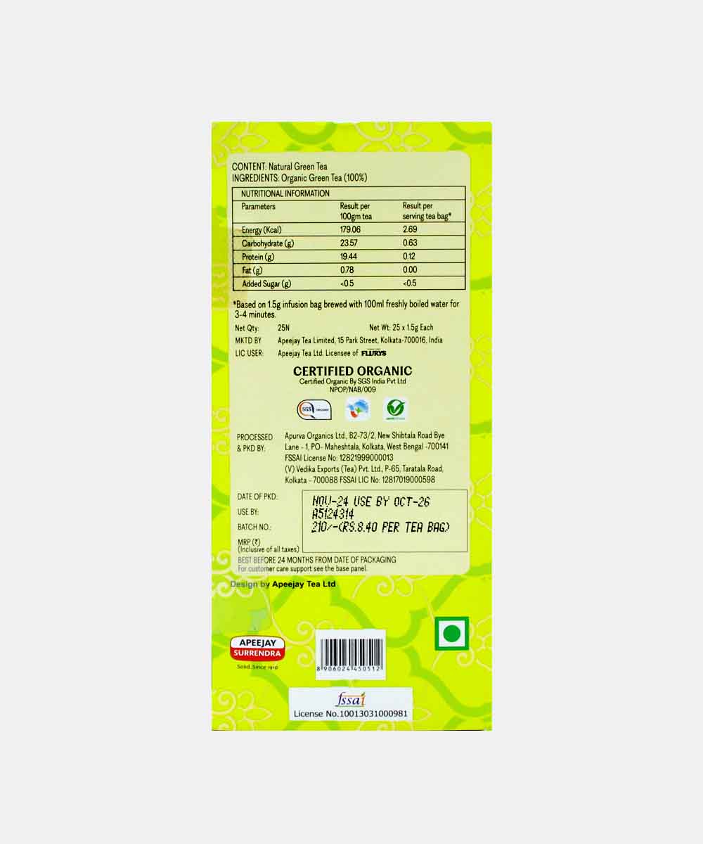 Flurys Pure Green Tea 25 Bag