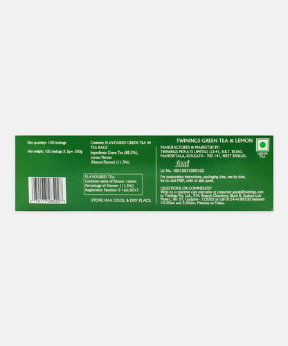 Twinings Green Tea & Lemon 100 Bag