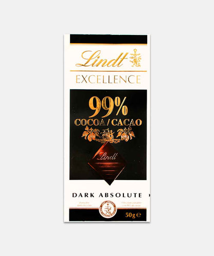 Lindt Excellence Dark 99% Cocoa Chocolate 50 Gm