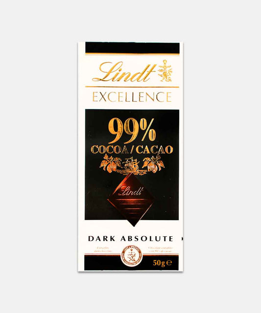Lindt Excellence Dark 99% Cocoa Chocolate 50 Gm