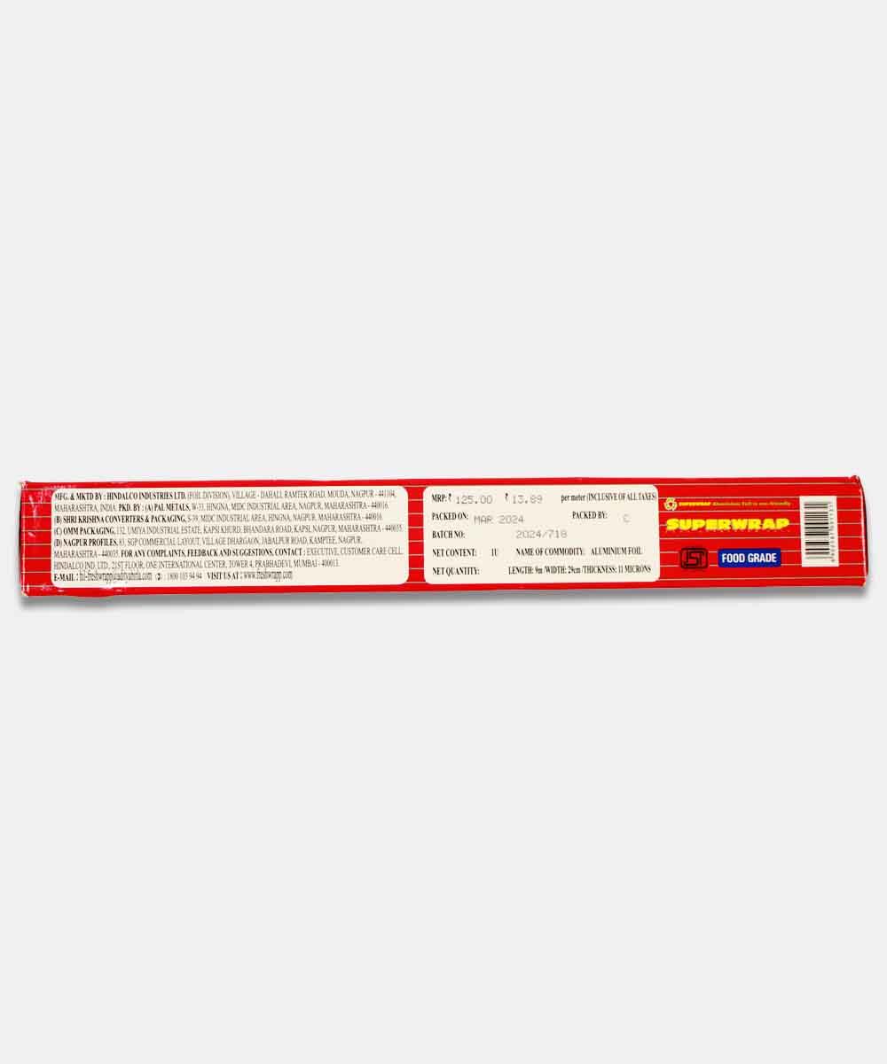 Hindalco Super Wrap Pure Aluminium Foil 9 Metres - Neelam Foodland