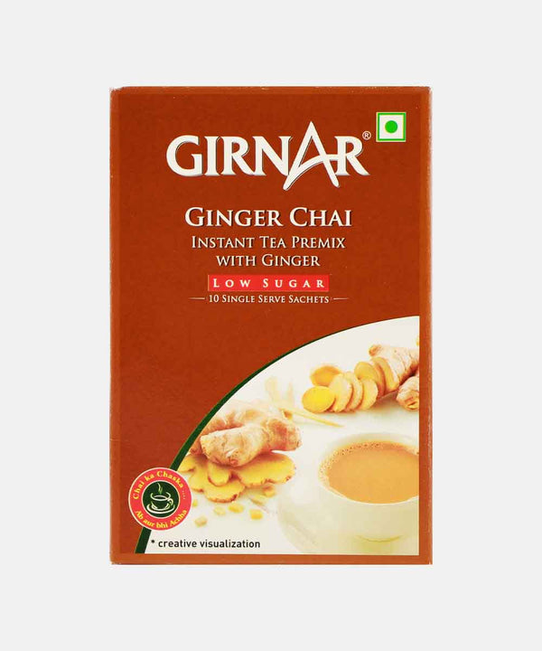 GIRNAR PREMIX GINGER CHAI LOW SUGAR 80 GM 10 SACHETS