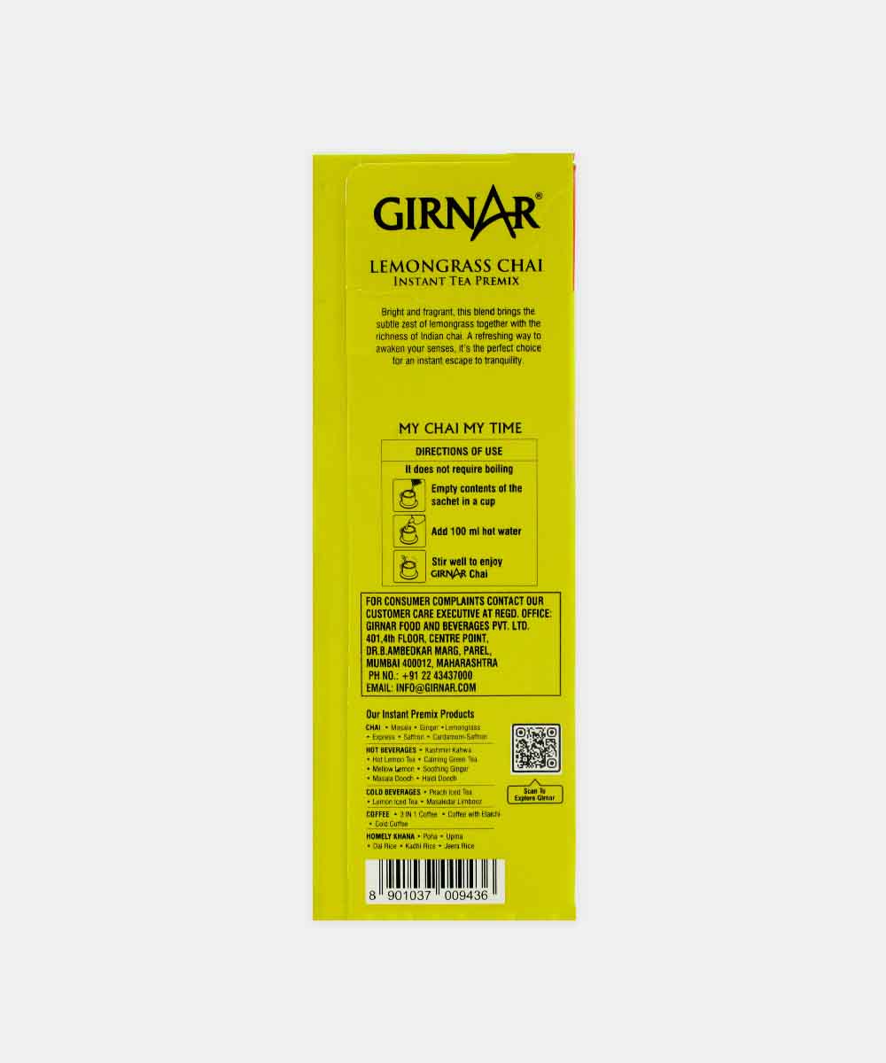 Girnar Premix Lemon Grass Chai 140 Gm 10 Sachets