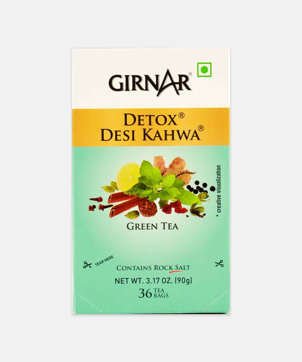 Girnar Detox Green Tea Desi Kahwa 90 Gm (36 Tea Bags)