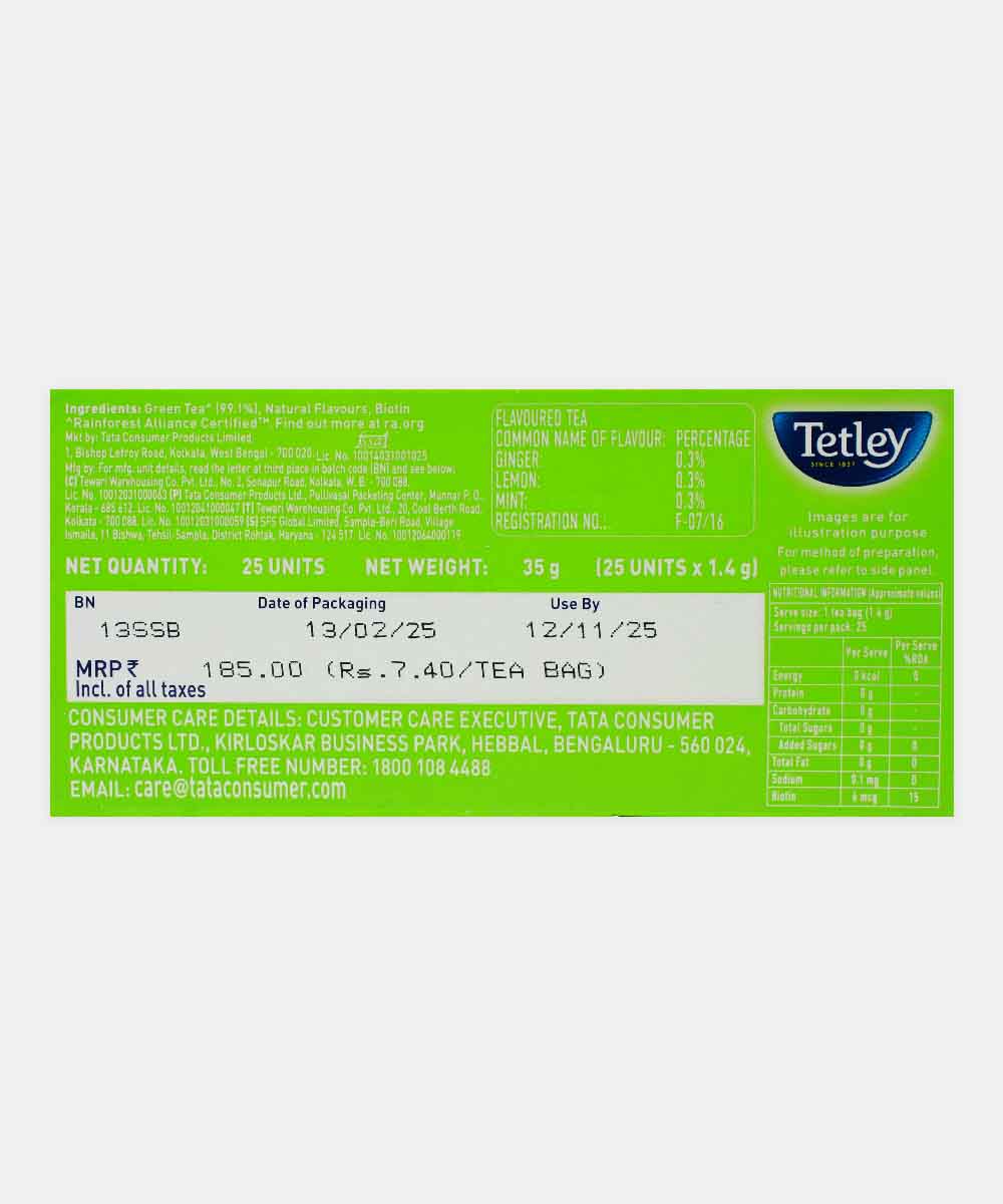 Tetley Ginger,Mint & Lemon Tea (25 Bag)