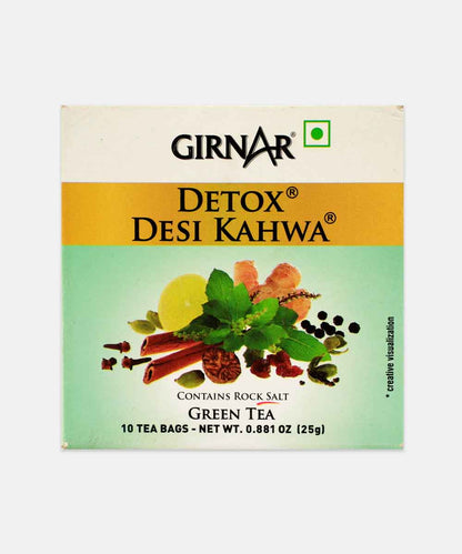 Girnar Detox Desi Kahwa Green Tea 25 Gm (10 Tea Bags)