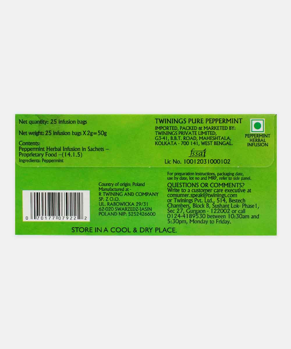 Twinings Of London Pure Peppermint Infusion Tea 25 Bag