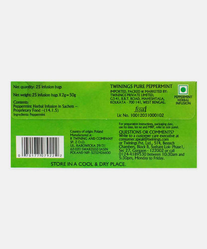 Twinings Of London Pure Peppermint Infusion Tea 25 Bag