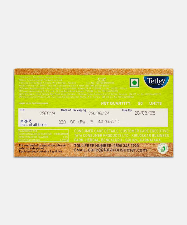 TETLEY ELAICHI CHAI TEA 50 BAG