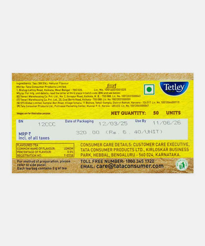 Tetley Lemon Twist Tea 50 Bag