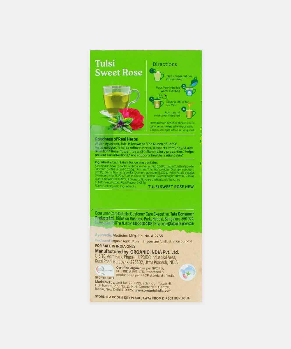 Organic India Tulsi Sweet Rose Tea 25 Bag 40 Gm