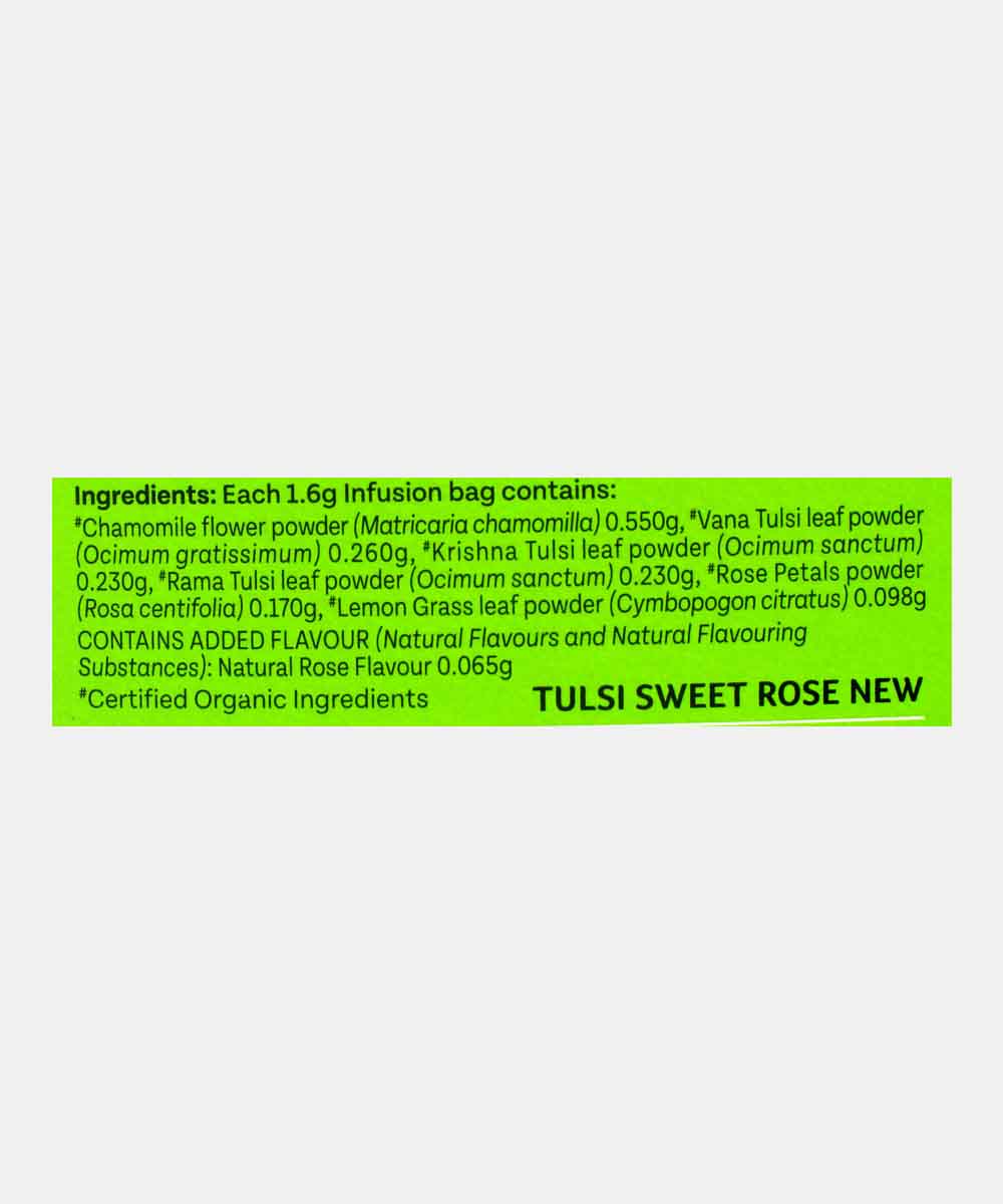 Organic India Tulsi Sweet Rose Tea 25 Bag 40 Gm