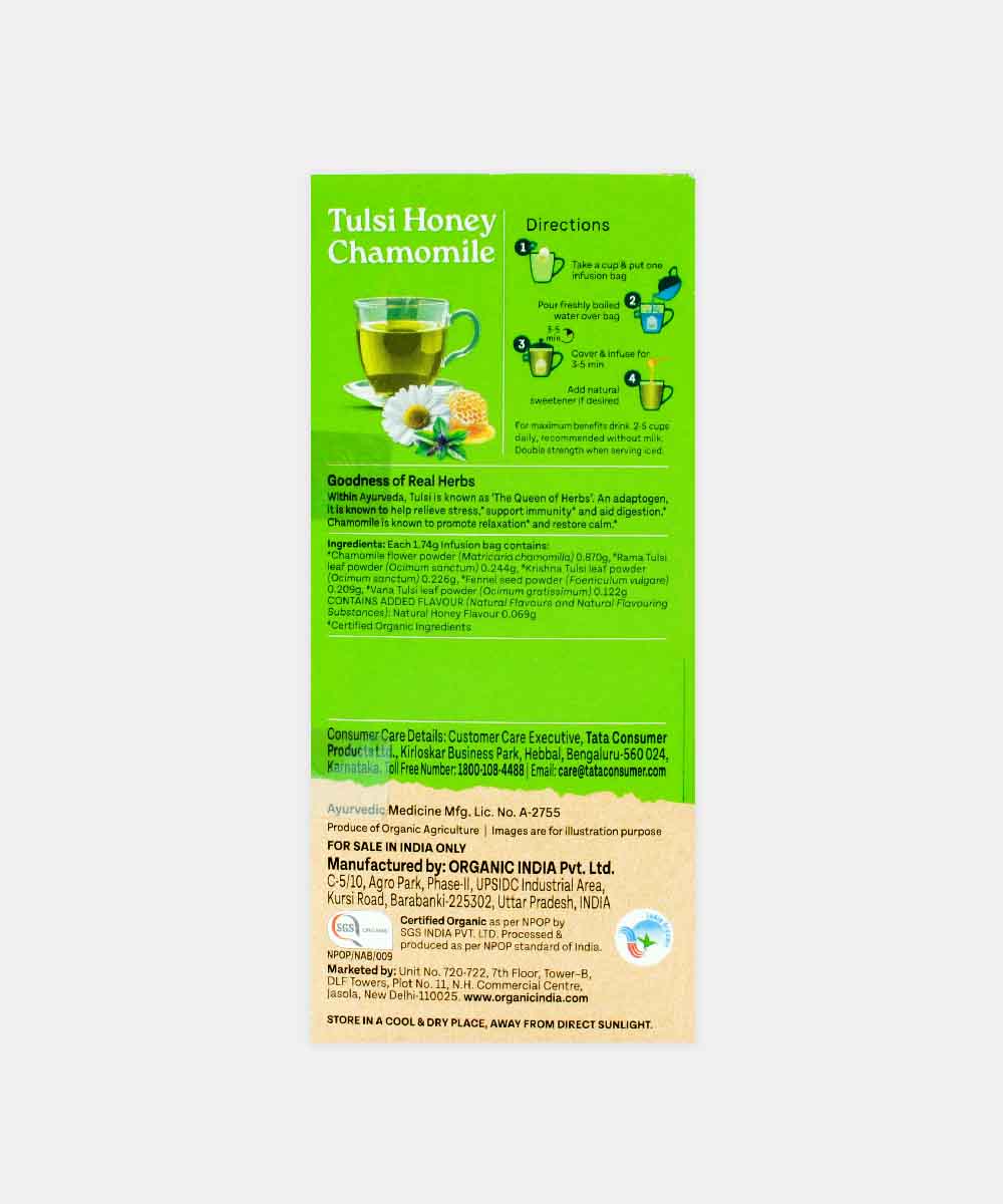 Organic India Tulsi Honey Chamomlie Tea 25 Bag