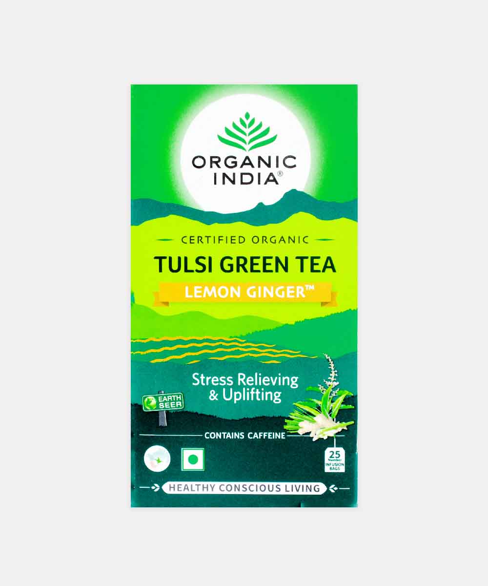 Organic India Tulsi Lemon & Ginger Green Tea 25 Bag
