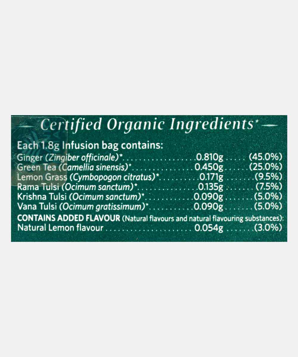 Organic India Tulsi Lemon & Ginger Green Tea 25 Bag