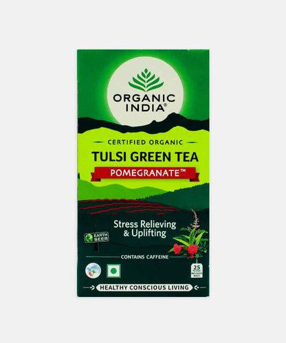 Organic India Tulsi Green Tea Pomegranate 25 Bag 50 Gm
