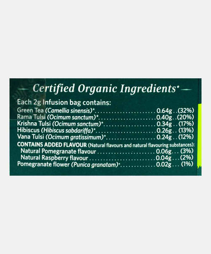 Organic India Tulsi Green Tea Pomegranate 25 Bag 50 Gm