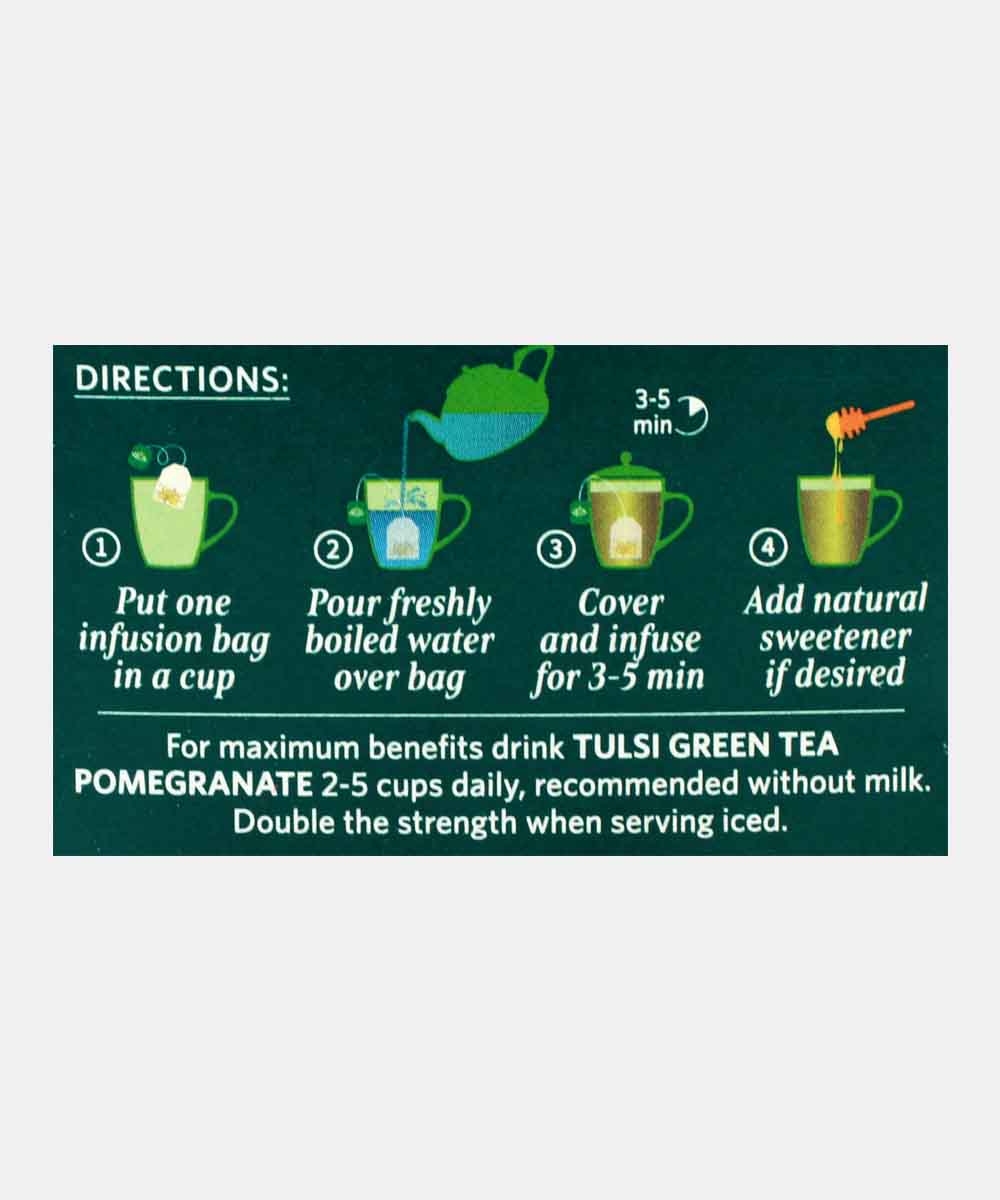 Organic India Tulsi Green Tea Pomegranate 25 Bag 50 Gm