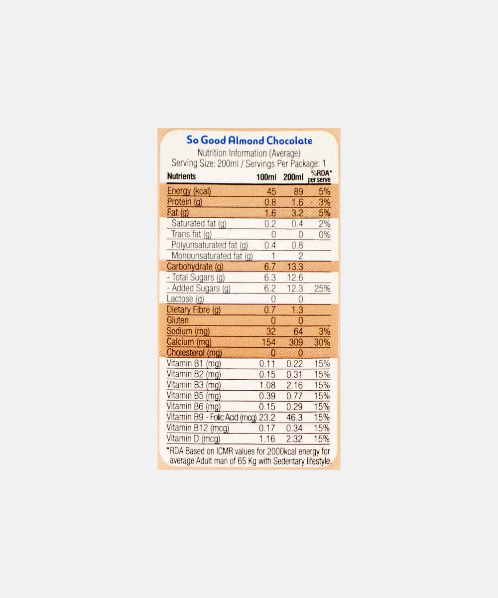 So Good Almond Chocolate Milk 200 Ml