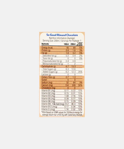 So Good Almond Chocolate Milk 200 Ml