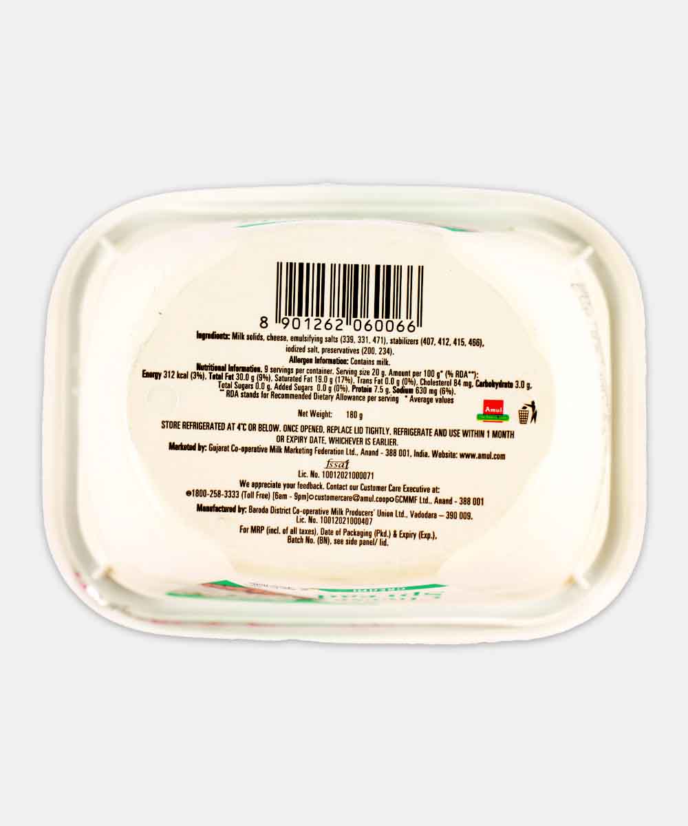 Amul Creami Cheese Spread 180 Gm