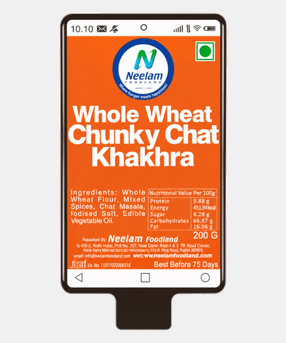 Whole Wheat Chunky Chat Khakhra Mobile 200 Gm