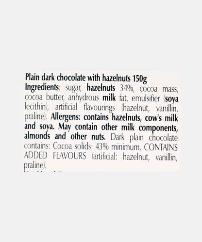 Lindt 34% Hazelnut Dark Chocolate 150 Gm
