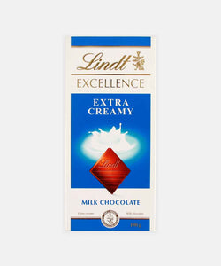 LINDT EXCELLENCE EXTRA CREAMY MILK CHOCOLATE 100