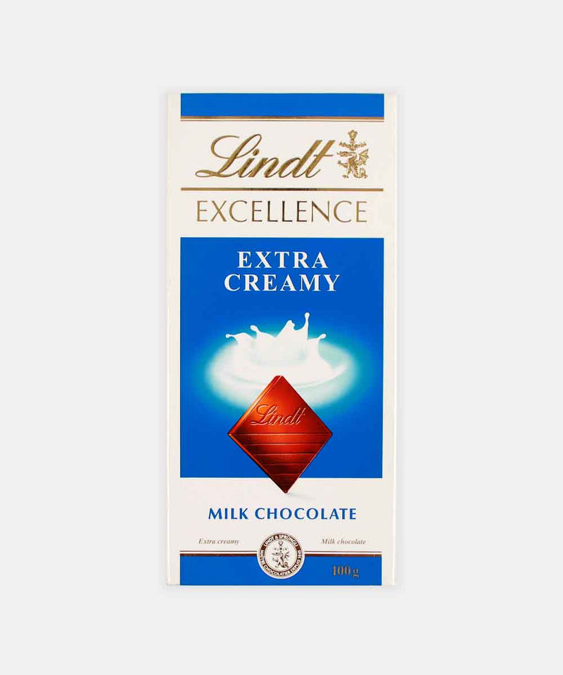 LINDT EXCELLENCE EXTRA CREAMY MILK CHOCOLATE 100