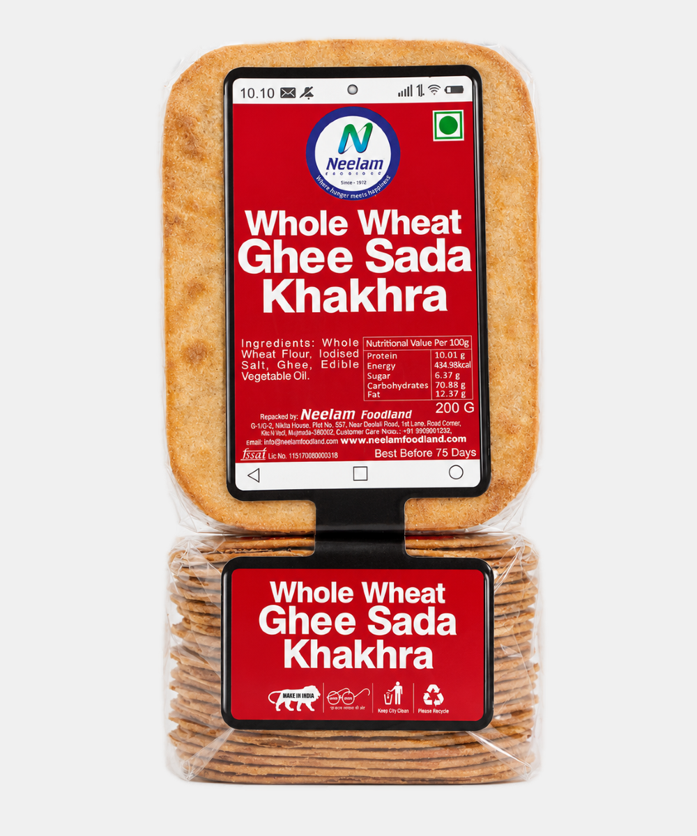 Whole Wheat Ghee Sada Khakhra Mobile 200 Gm