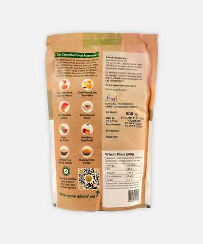 Conscious Food Whole Wheat Flour 500 Gm