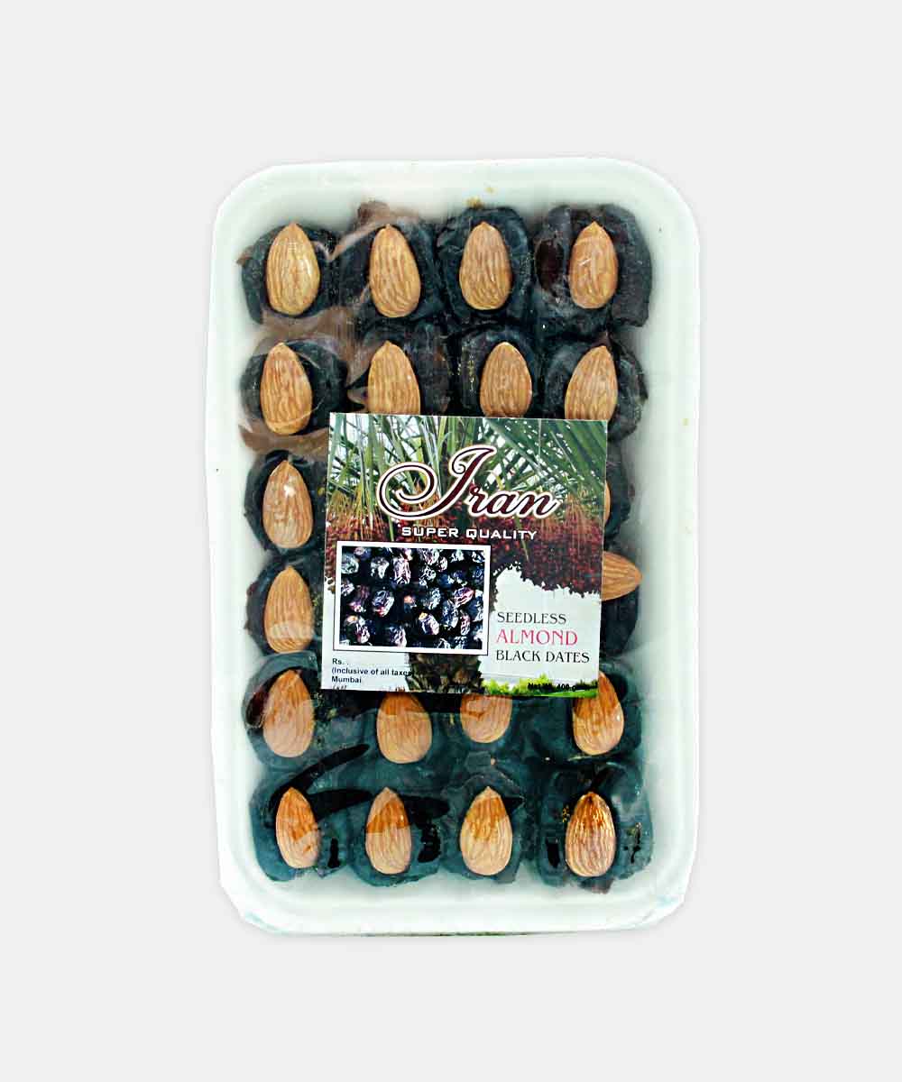Iran Seedless Dates Almond Tray 400 Gm