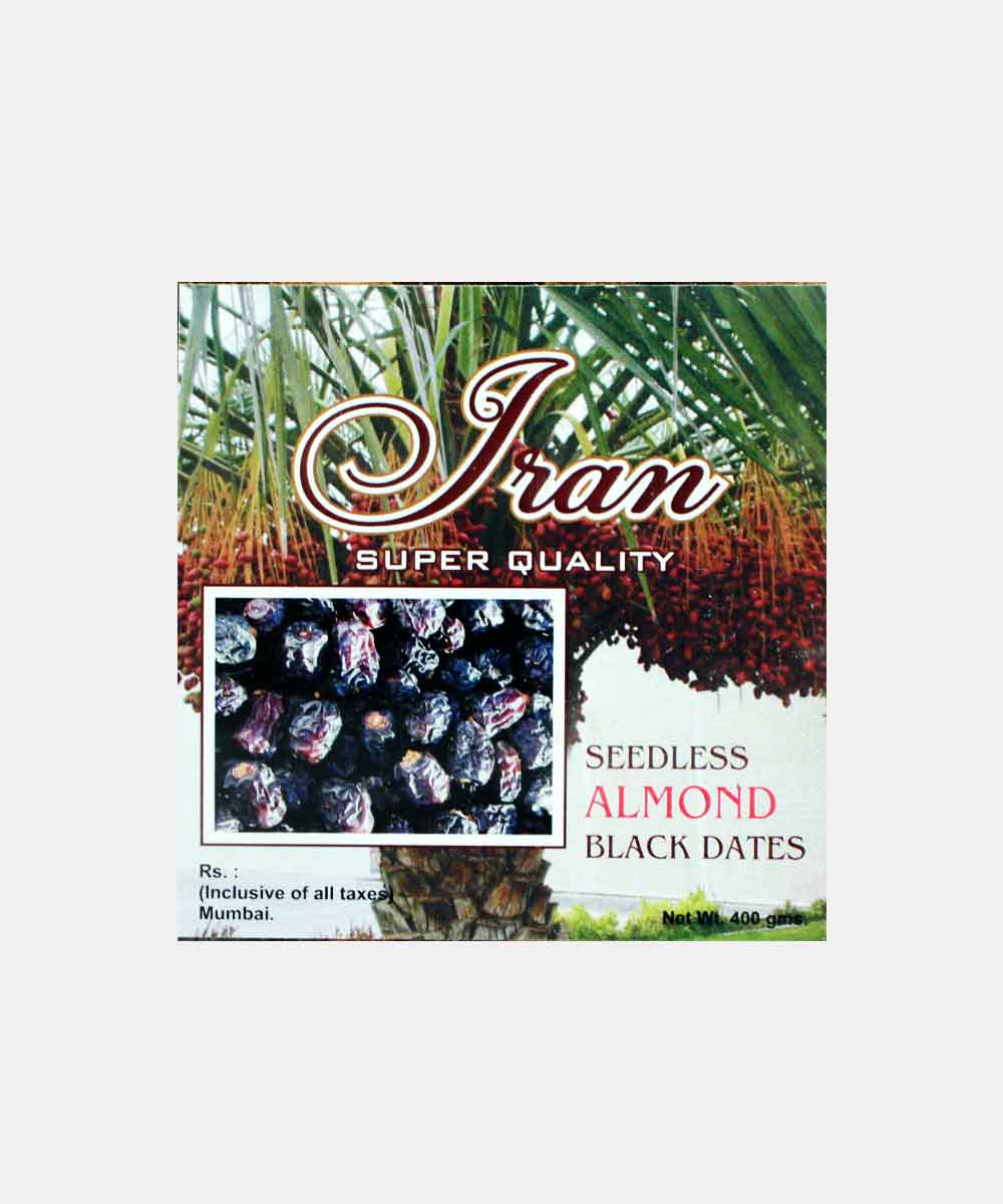 Iran Seedless Dates Almond Tray 400 Gm