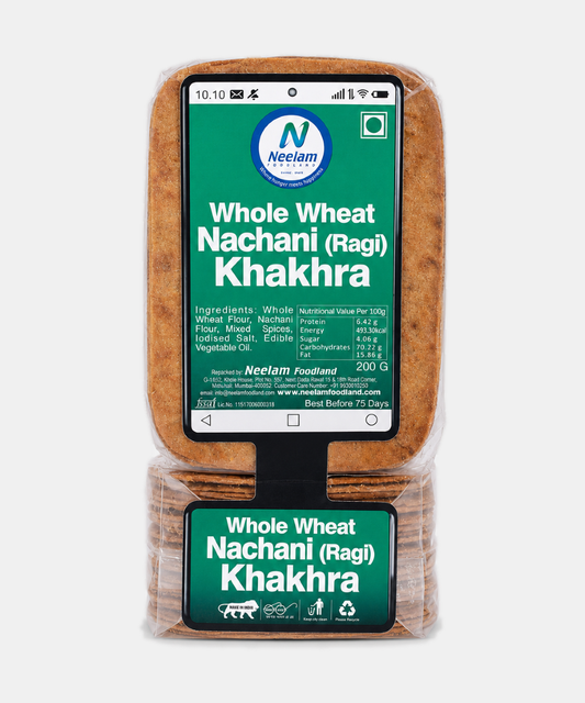 Whole Wheat Nachani Khakhra Mobile 200 Gm