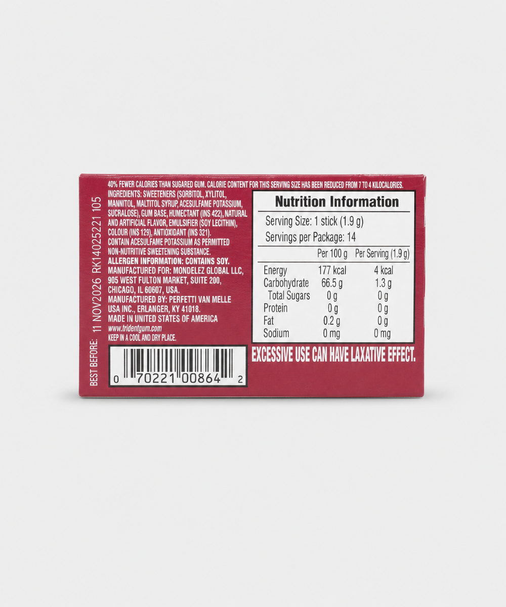Trident Cinnamon Gum 14 Stick