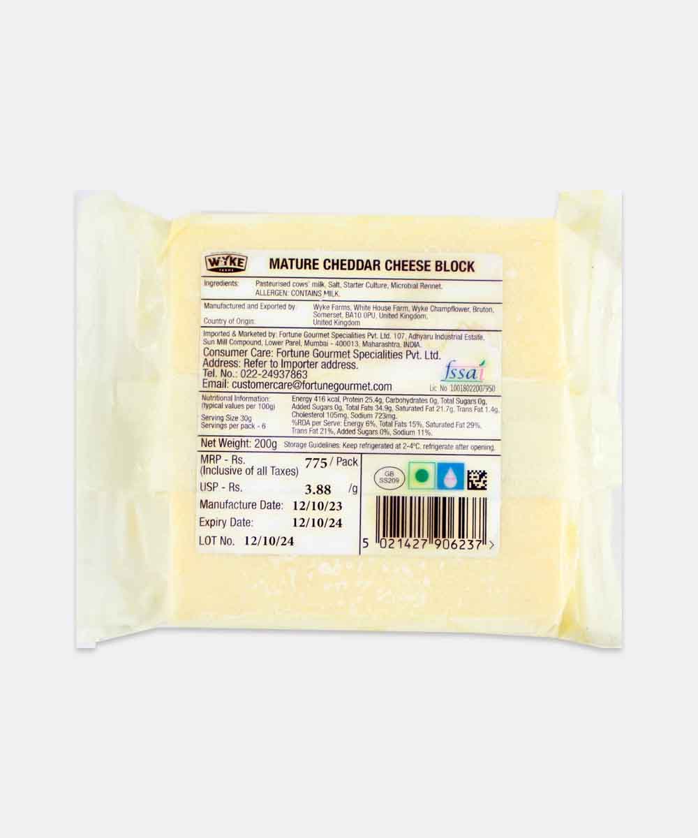 Wyke Farms Mature Cheddar Cheese 200 Gm